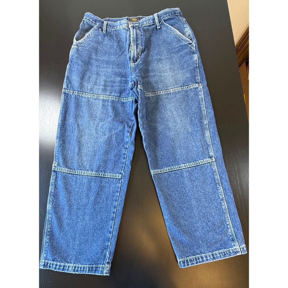 Route 66 Vintage Double Knee Carpenter Jeans 36x30 Blue Cotton Denim Workwear